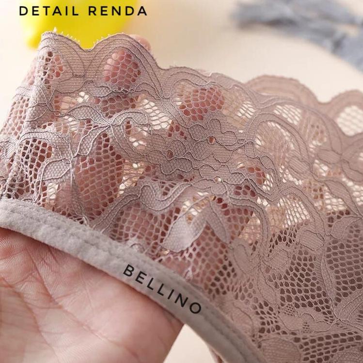 『Terbaik』 Bellino - Bralette With Cup Bra Sexy Renda Tanpa Kawat / Bra Big Size Import Seamless Elas
