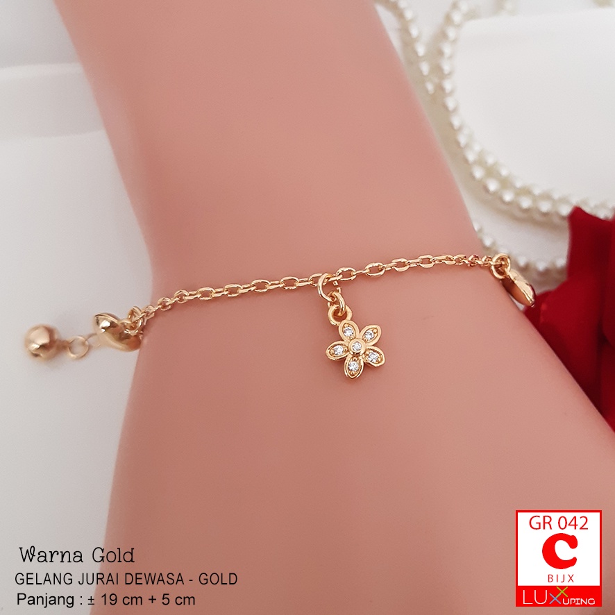 GR 042 Gelang Tangan Wanita Dewasa Model Dua Layer Gelang Xuping Huruf LOVE Luxx Xuping