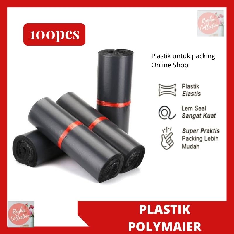 RC ISI 100 PCS  PLASTIK ONLINE SHOP + LEM / POLYMAILER TEBAL 28X42 (LBR-AN)