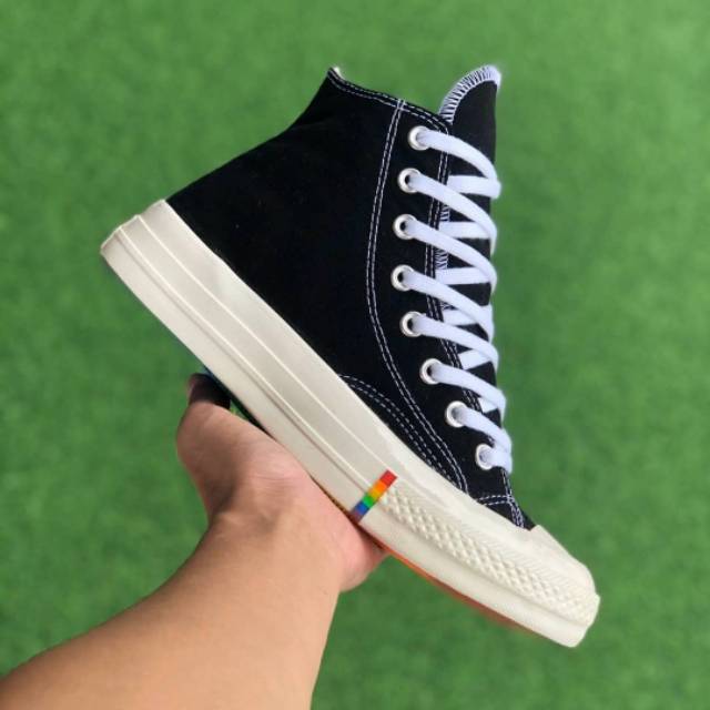 Converse 70S  Egret High Rainbow Black White Premium