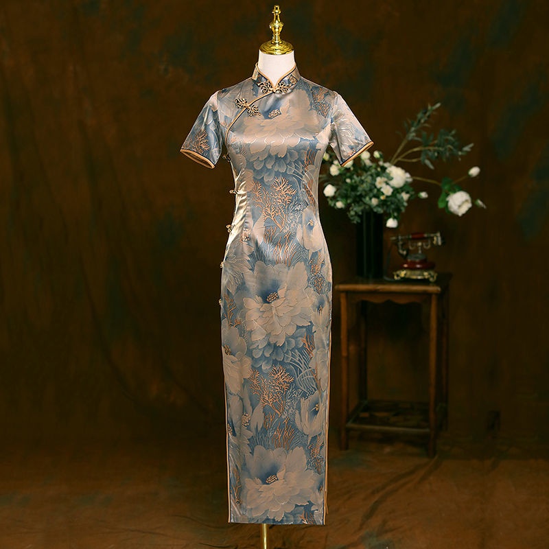 Old Shanghai cheongsam 2023 New Vintage temperament Chinese style dress women can wear medium and lo