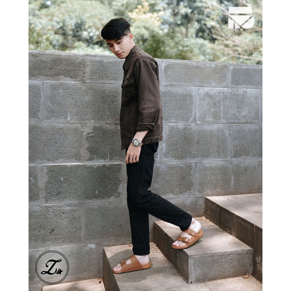 Cozy Brown | Sandal Kulit Asli Casual Ori Simple Pria Cowok Men Sendal Footwear | FORIND x Zapato