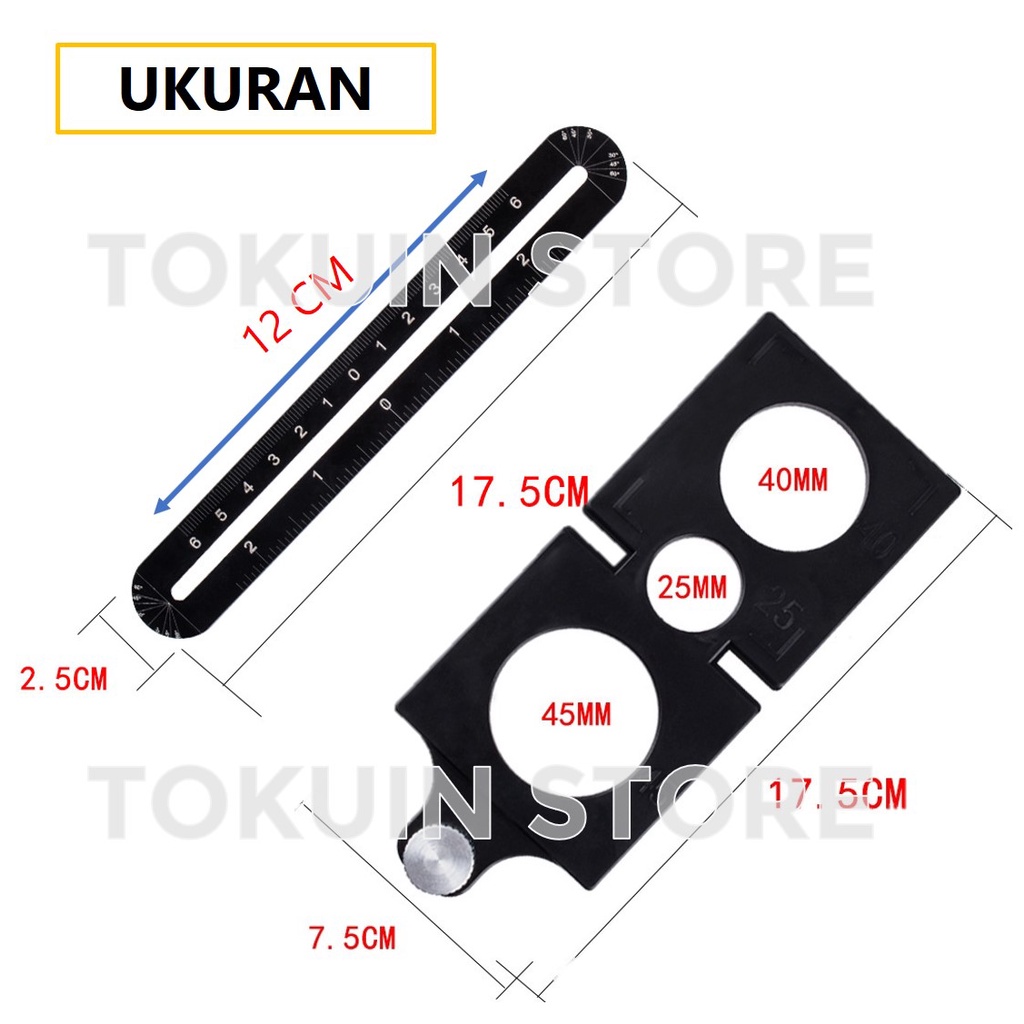 Penggaris Lipat 6 Sudut Siku Pola Multi Angle Ruler Lubang Keramik