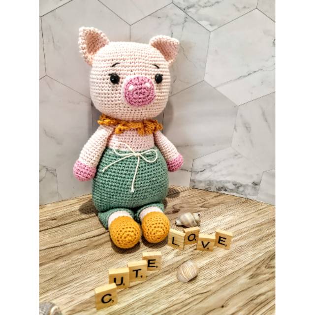 Amigurumi Boneka Handmade Kerajinan Tangan Rajutan  Piggy 