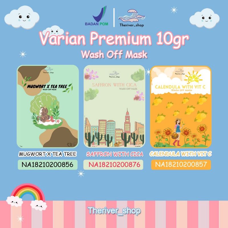THERIVER_SHOP Masker Organik  Petal Premium (10gr) BPOM - CALENDULA With Vit C | SAFRON With Cica | 