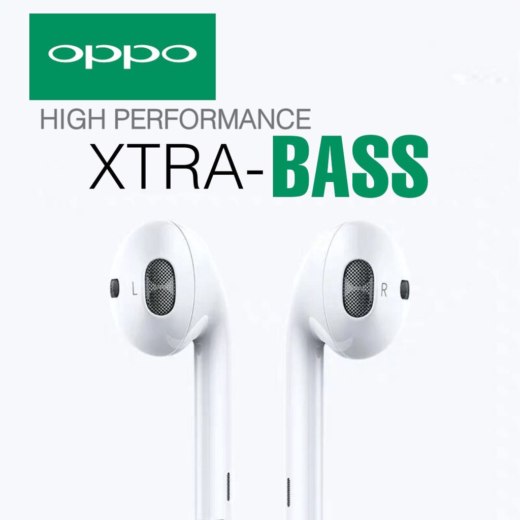 Headset Oppo Original Xtra Bass copotan earphone Cabutan original