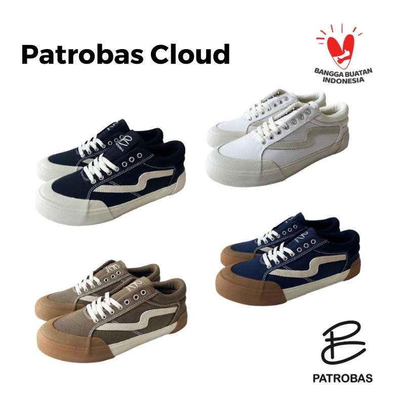 Sepatu Patrobas Cloud Black White Off White Olive Navy Original