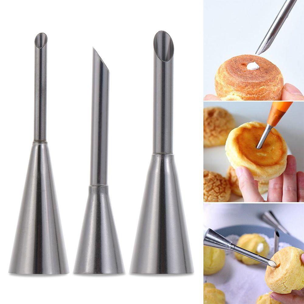 Preva 3PCS Icing Piping Nozzle Bakeware Cetakan Kue Stainless Steel Cupcake Alat Dekorasi Kue