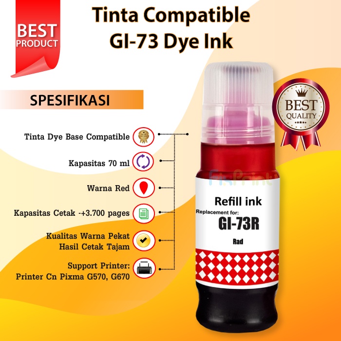 Tinta Compatible GI-73 GI73 GI 73 gi73 gi 73 Dye Ink Printer G570 G670 Ink Tank