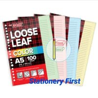 Loose Leaf Isi Binder A5 100 warna Big Boss Pink Hijau Kuning Biru