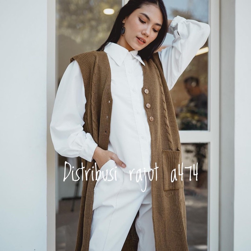 OUTER BLOUSE VEST RAJUT LONG TUNIK TEBAL