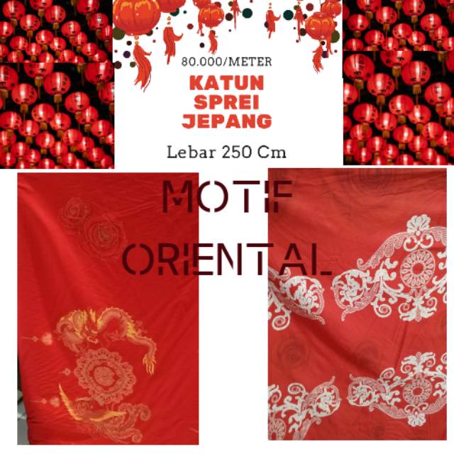 Kain Katun Sprei Jepang Motif Oriental Lebar 250 Cm