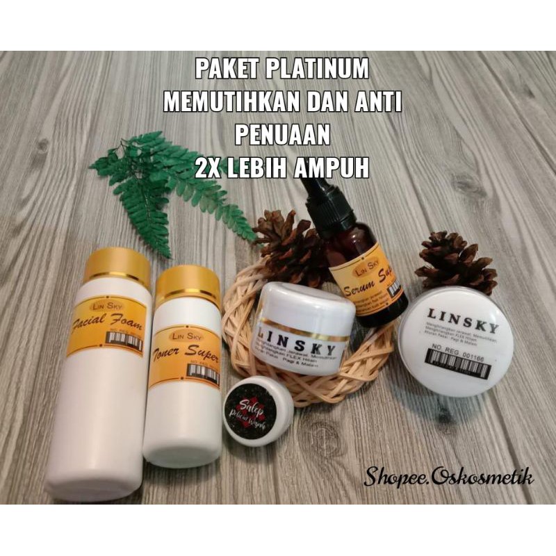 PAKET PLATINUM ISI 6 LINSKY PUTIH SERUM LINSKY