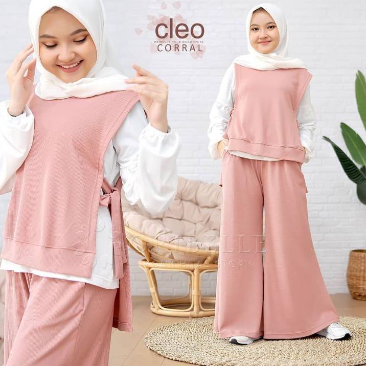 ☪ SETELAN ANAK REMAJA TERBARU 10-13 TAHUN/CLEO SET KIDS/BAJU SETELAN CELANA DAN ATASAN ROMPI TERPISA