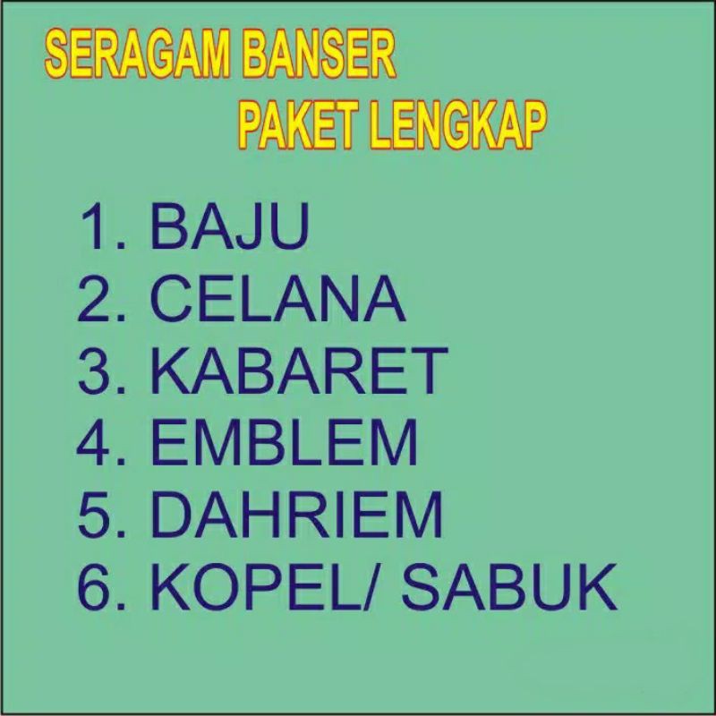 Seragam banser komplit