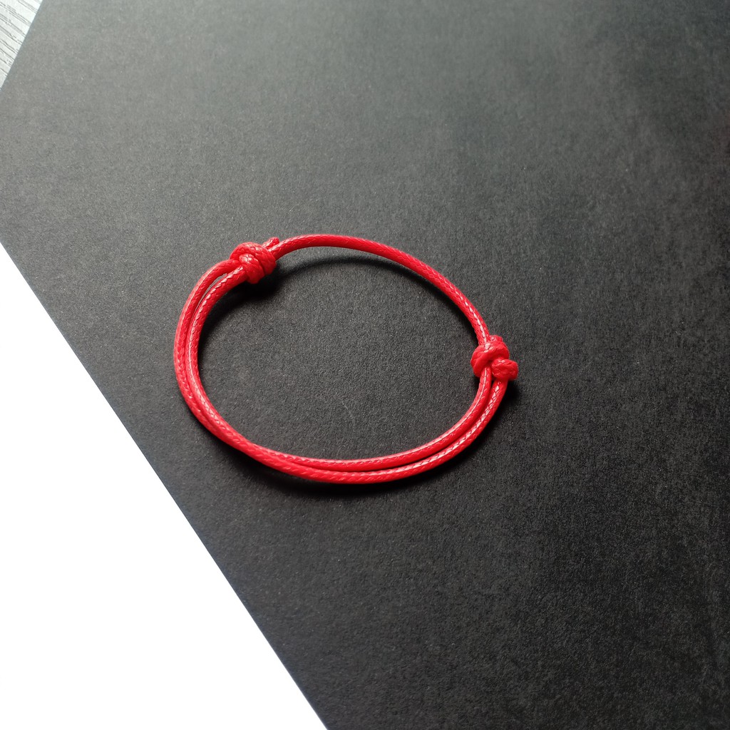 Gelang Merah Tali Kulit Korea Gelang Keberuntungan