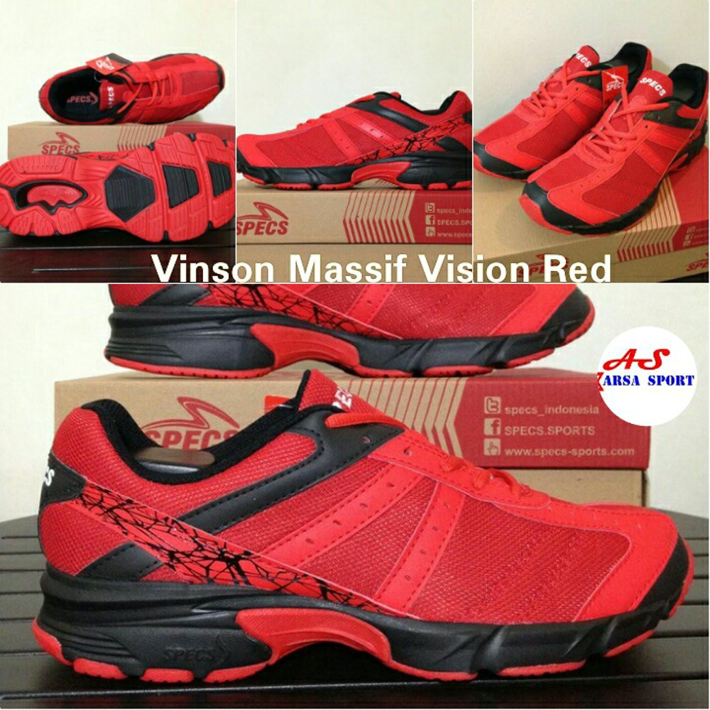 Sepatu Running Specs Vinson Massif Vision Red Lari Joging Runing
