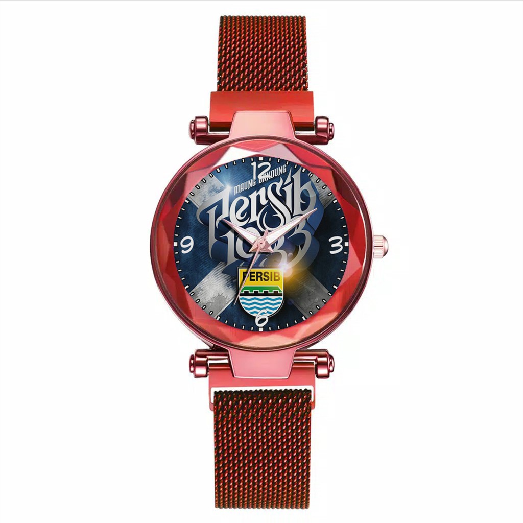 Jam Tangan Wanita Custom - Ladies Viking PERSIB MOTIF 8 Free Box &amp; Batre Cadangan