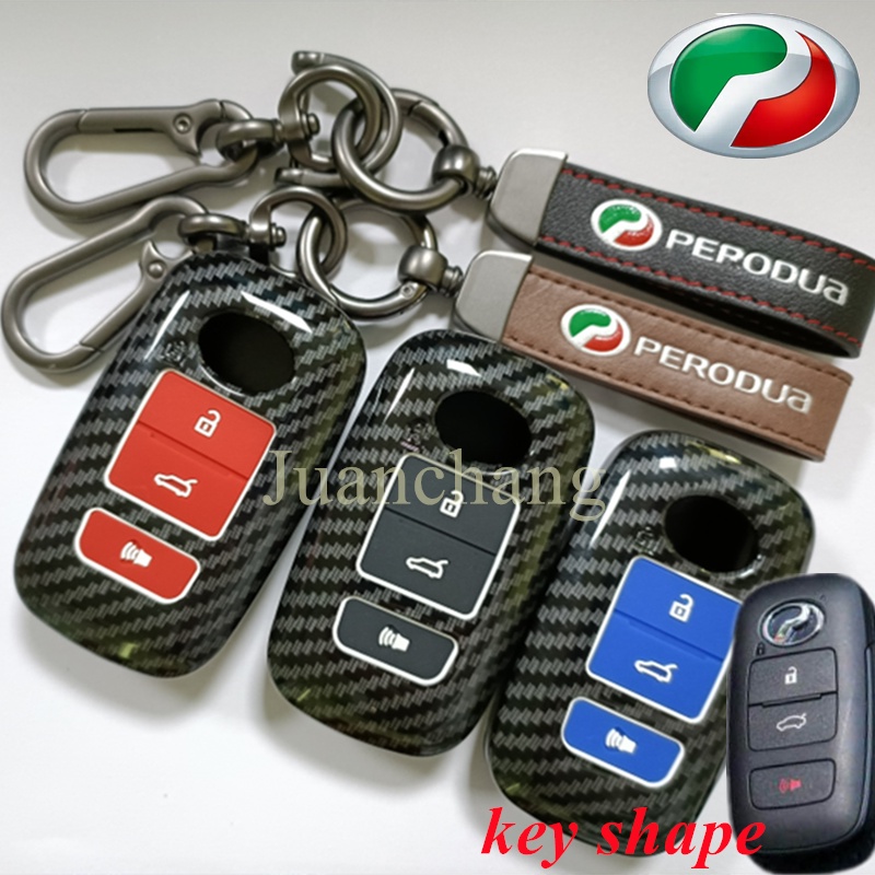 Case Remote Kunci Mobil Keyless 3 Tombol Bahan ABS Karbon Untuk Toyota Ativa New MYVI 2022 / All New Ativa BEZZA AXIA ARUZ