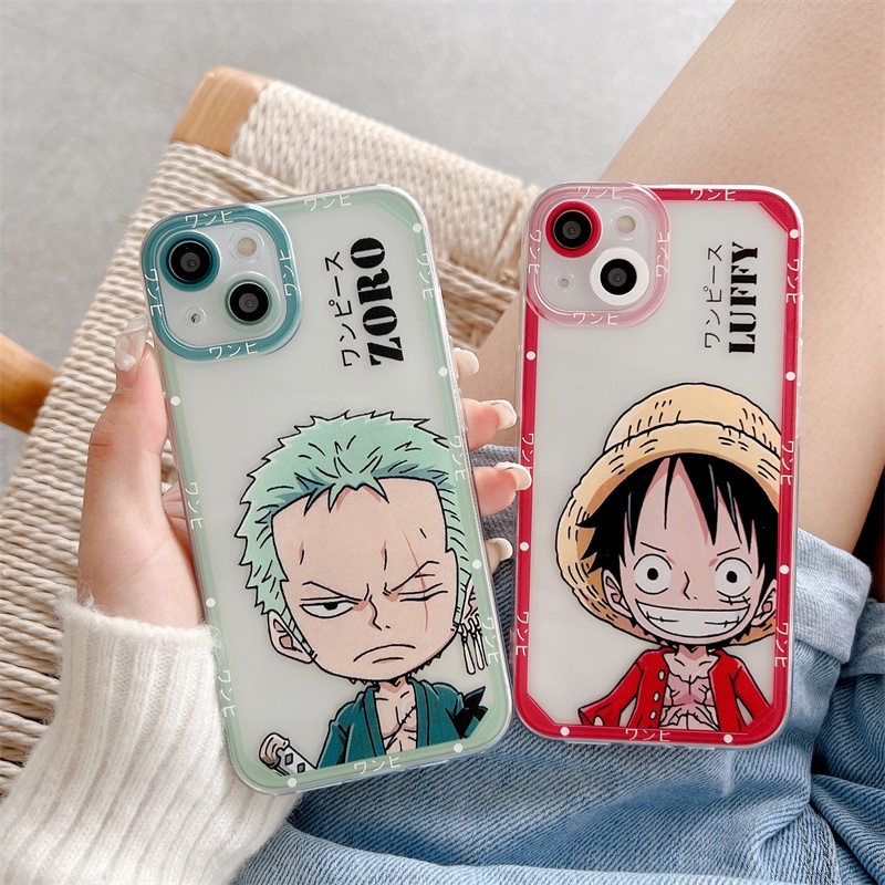 Case Motif Anime Luffy Zoro One Piece Untuk Iphone 13 11 12 Pro max 7 8 plus se2