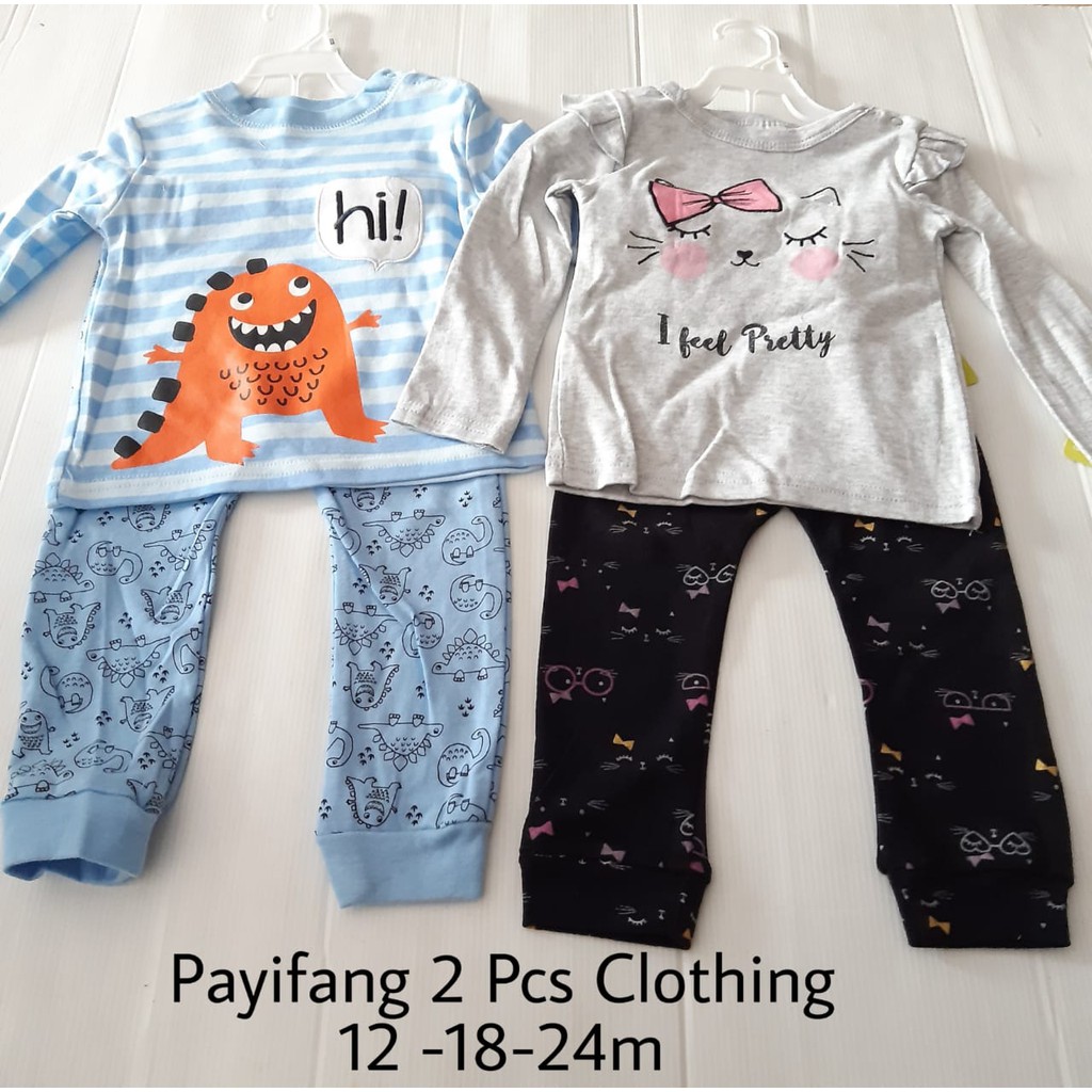 Payifang 2 PCS Clothing/ Baju Setelan Bayi