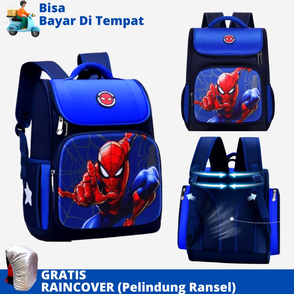 Tas Sekolah Anak SD Karakter Superhero FIBER DSTR-1002 Ukuran SD Ransel Anak