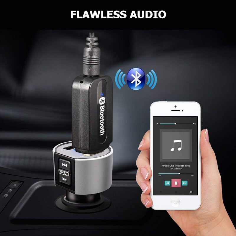 [ BISA COD ] USB Bluetooth Music Audio Receiver Transmitter Mobil Speaker Penyambung Bluetooth