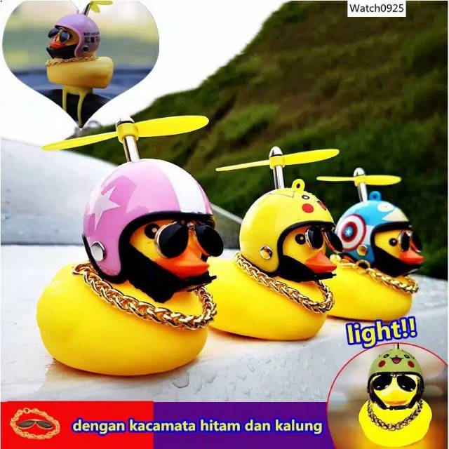 FF 【COD READY】Lueaspy bebek kuning dengan blading untuk sepeda dan sepeda motor dengan lampu dan bel