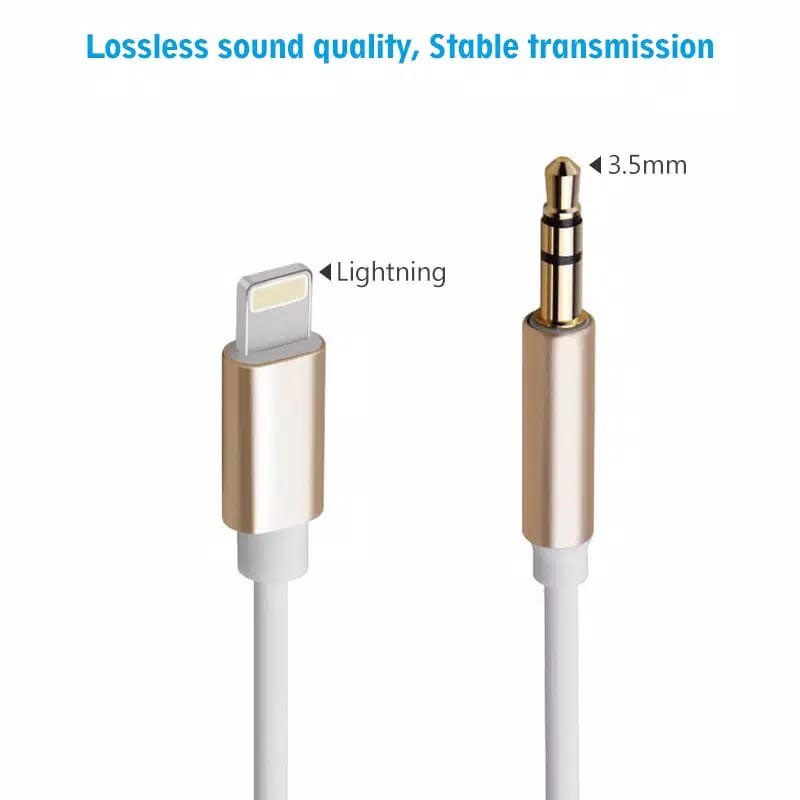 KABEL AUDIO LIGHTNING MALE TO 3.5MM JACK MALE MOBIL AUX ADAPTOR AUDIO LIGTHNING KABEL SPEAKER HANDPHONE