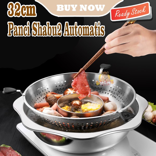 Panci Shabu Shabu automatis 32CM Suki Shabu2 putar praktis rotating