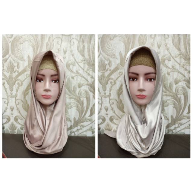 Hijab Satin Polos Scarf Segi Empat