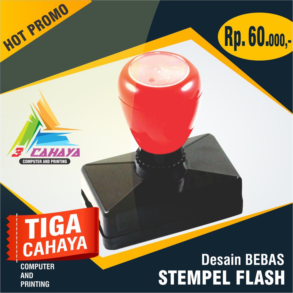 

Stempel Flash / Stempel Otomatis / Desain Bebas / Plus Tinta