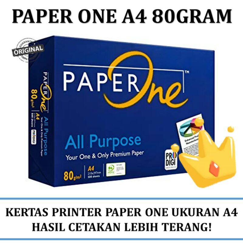 

Kertas HVS A4 80 Gsm Paper One - 1 RIM (500 lembar) / GOSEND-GRAB EXSPRES