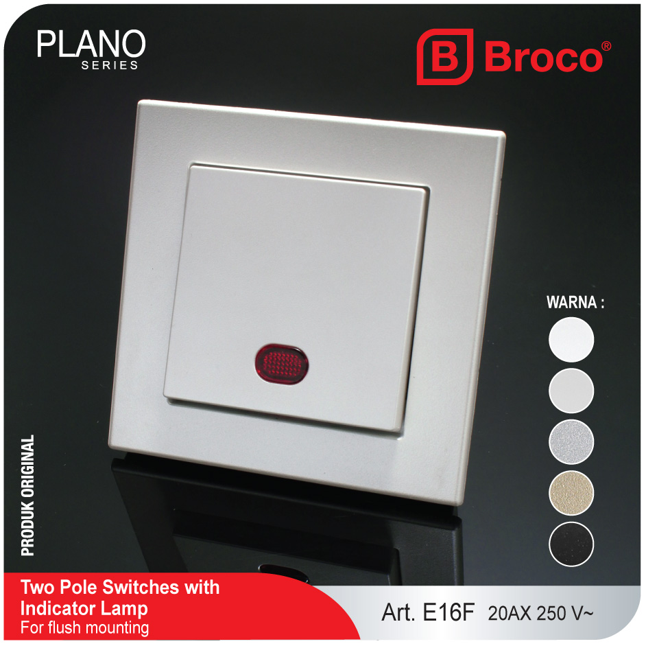 Broco Electrical Plano E16F Saklar 2 Pole Dengan Lampu