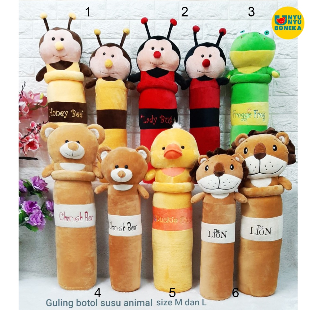 Bantal Guling Lembut 70cm Boneka teddy bear lebah bee singa animal safari keropi duck bebek