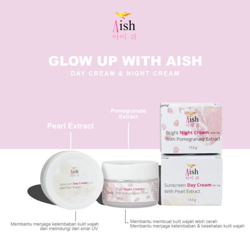 Aish Korean Day Cream & Night Cream (cream wajah glowing)