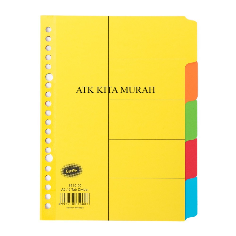 

Divider & Indexes Bantex A5 (5 pages) 8610 00