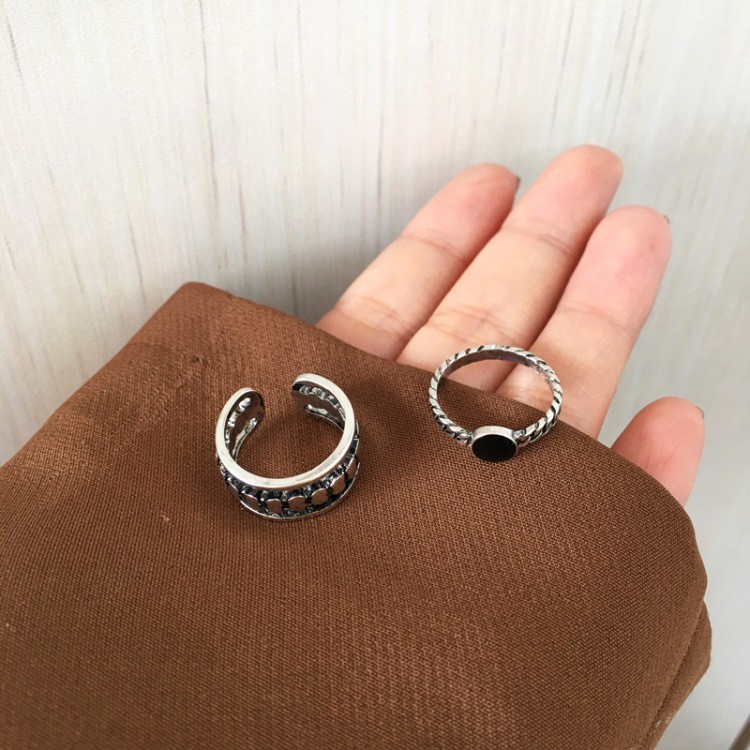 Two-piece Open Ring Accessories Personality Hip Hop Trend Fashion Retro