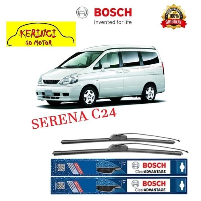 WIPER BOSCH CLEAR ADVANTAGE NISSAN SERENA C24 24&quot; &amp; 14&quot; SEPASANG WIPER