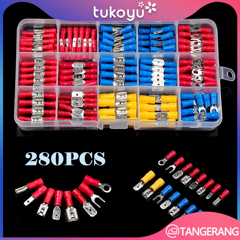 Jual 280pcs Konektor Terminal Kabel Listrik Insulated/Car Spade ...