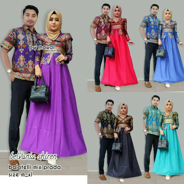 Batik Couple Gamis Bellvania Shiren Cleopatra #2 - Princes Jasmin Gamis Talitha Widuri Couple