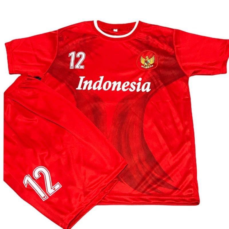 Setelan jersey bola timnas indonesia anak umur 1-12 tahun kids