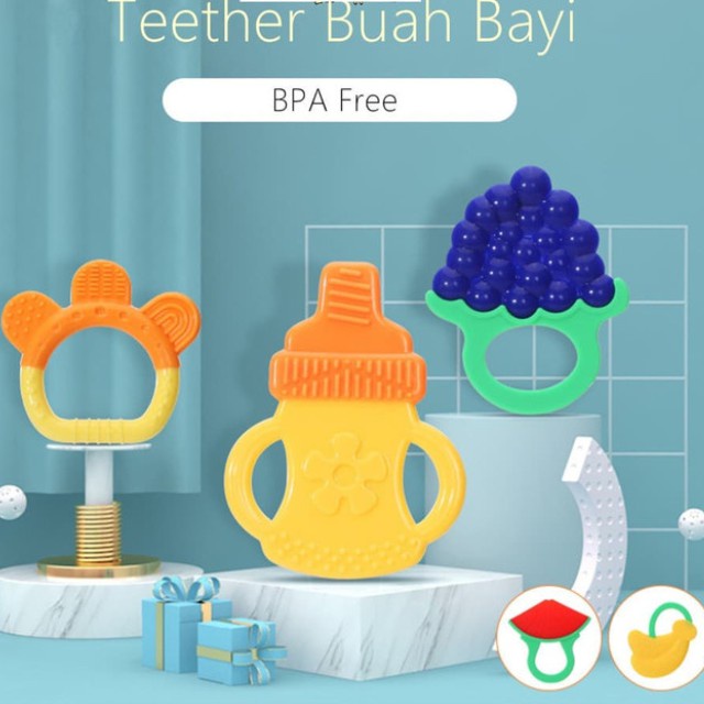 Mainan Gigitan Bayi Buah / Teether Bayi BPA FREE