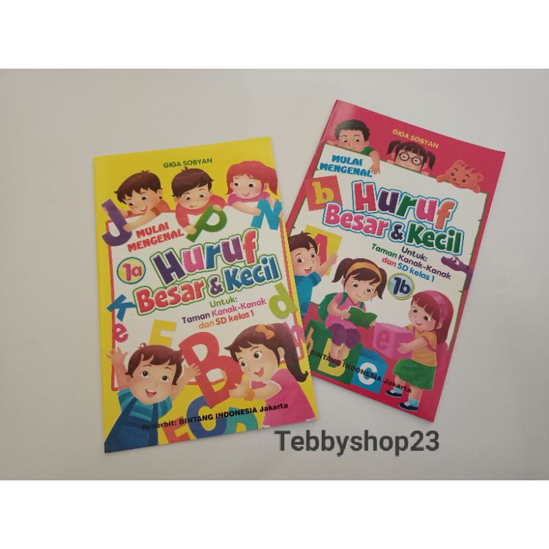 Paket Hemat 2 buku TK ,buku belajar anak menulis angka ,buku huruf besar kecil ,buku lancar  membaca dan menulis