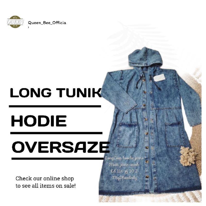JAKET JEANS WANITA HOODIE / TUNIK JEANS HOODIE/ OUTER JEANS/JAKET JEANS PANJANG HOODIE / JAKET JEANS