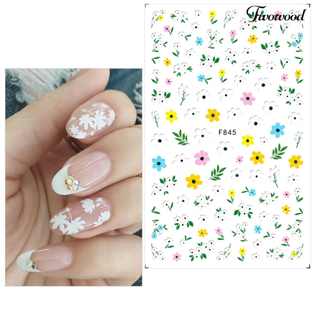 Stiker Kuku Motif Bunga Tahan Lama Untuk Dekorasi Manicure