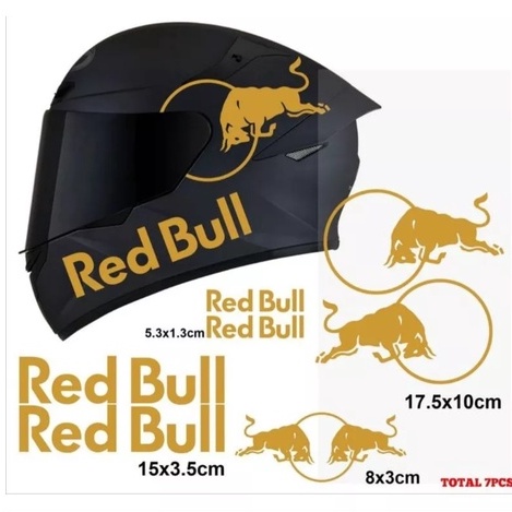 Stiker helm RedBull full set helm fullface half face