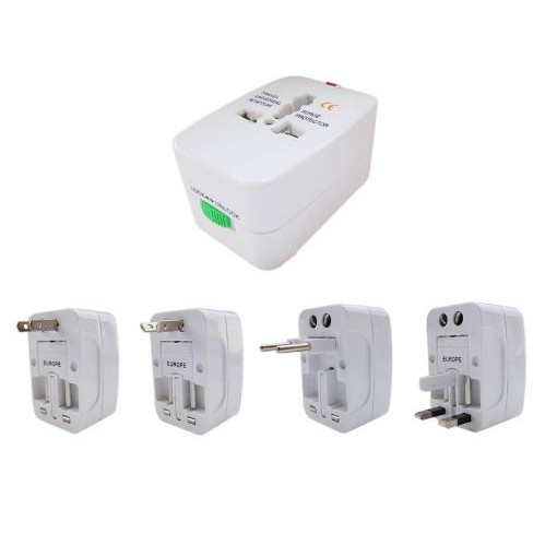 (NCS) Universal Travel Adapter all in1 Home Adaptor EU AU UK US Plug Colokan Steker Stop Kontak 3 ke 2