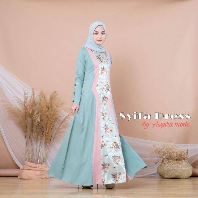 Fashion Muslim//Gamis Syifa Dress Original By Asyura Mode//Pakaian Wanita Muslimah
