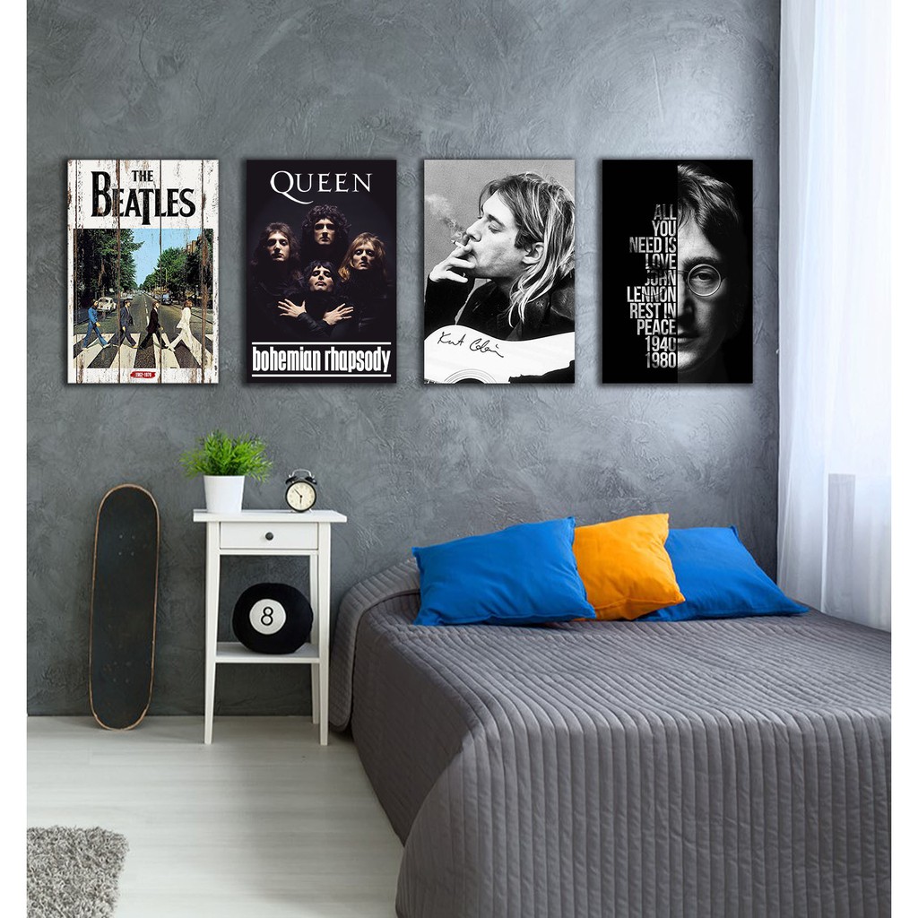 the beatles retro walldecor poster kayu music band